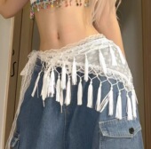 新款 肚皮舞腰链臀巾爵士舞配饰街舞吊坠流苏腰搭街舞潮流屁帘腰巾