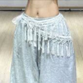 肚皮舞裤 子跳舞配饰屁帘穿搭腰头街舞三角巾腰搭 子流苏爵士舞裤