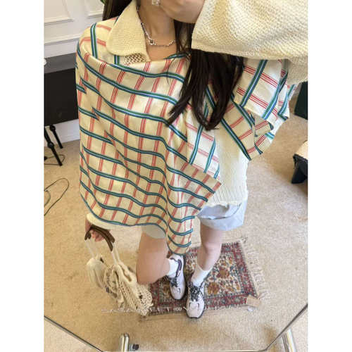 SASAMEET官方授权 EENK 26早春新品 印花丝巾 格纹披肩丝巾NO退