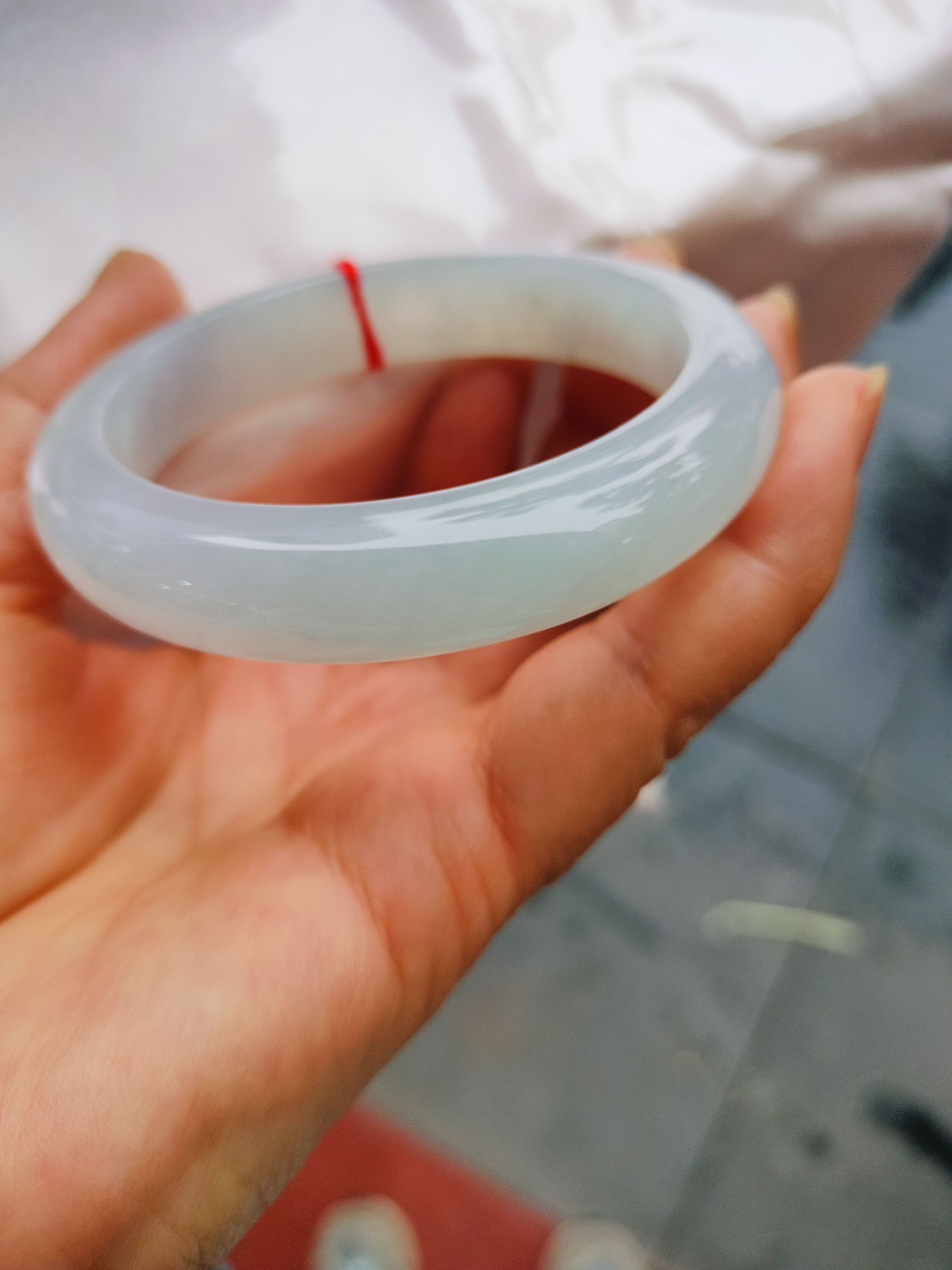 翡翠手镯老坑a货缅甸玉镯冰种白月光56 正品送权威证书2R