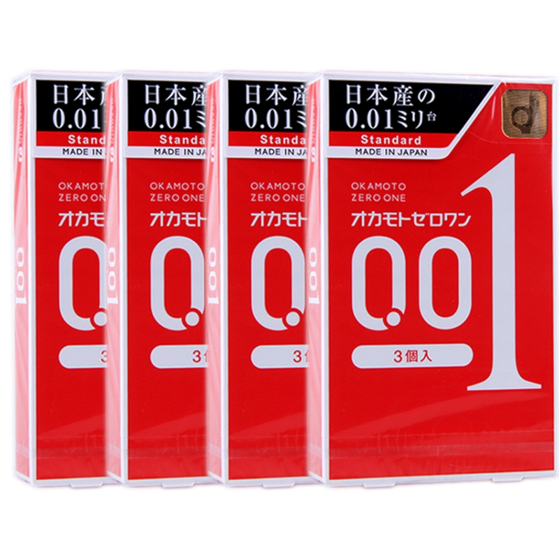 日本冈本001避孕套聚氨酯无色无味超薄幸福0.01安全水溶无硅12只