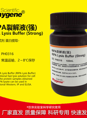 RIPA裂解液 强/中/弱 细胞组织裂解液 蛋白提取实验试剂 100ML