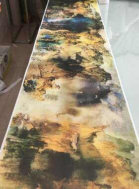 张大千庐山图国画复制品酒店中堂中式装饰画手卷装裱G国画复制带