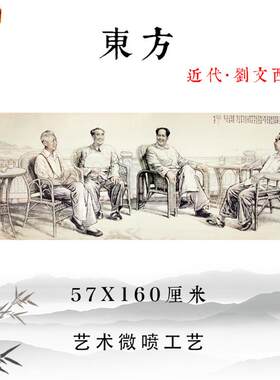 刘文西书画E东方领袖伟人画像宣纸高清微喷复制酒店民宿家庭装饰