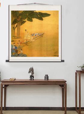 斗方花鸟g画山水画电表箱装饰丝绸画绢画宣纸仿古挂画家居卷轴国