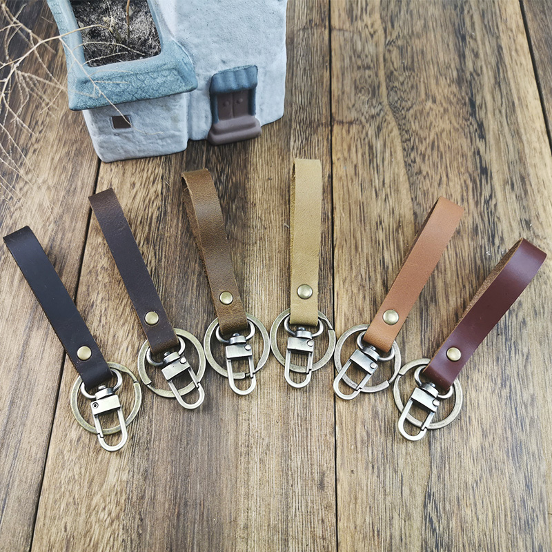 牛皮合金钥匙扣手提手工挂件定制