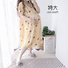 夏装孕妇连衣睡裙无袖显瘦清爽长裙超薄棉绸超大码V领300斤200斤
