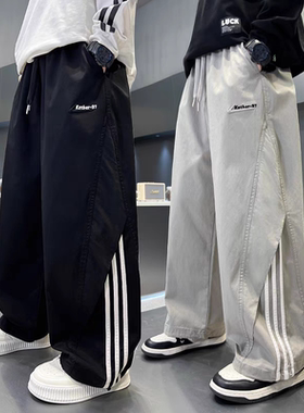 男童美式复古工装裤春秋款2025新款直筒裤中大童痞帅男孩儿童裤子