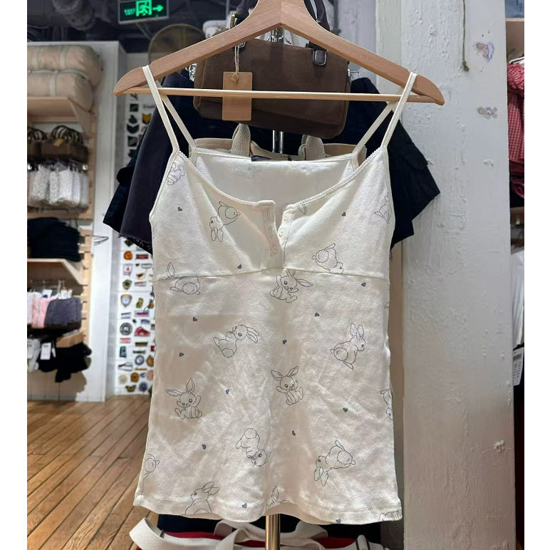 小海鸥三粒扣兔印爱心吊带