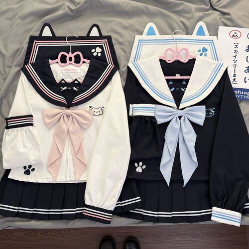 【心动小喵】临晚心原创正版JK制服水手服长短袖学院风百褶裙套装
