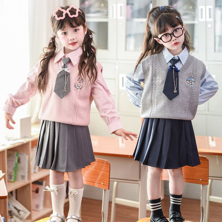 女童秋季连衣裙2026新款洋气儿童秋装jk套装小女孩拉布布衣
