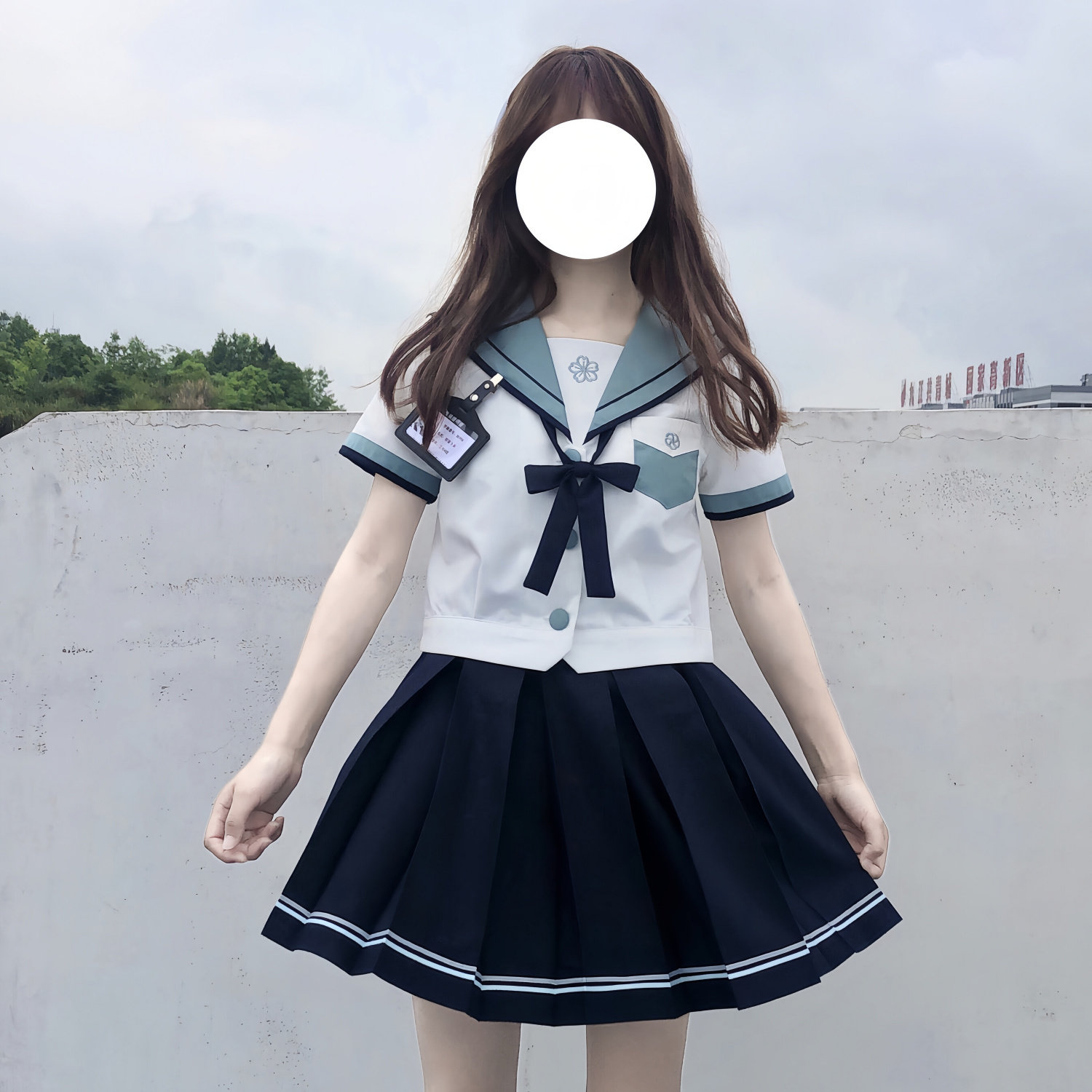 【冰海青柠】原创JK正版制服夏季清爽学生装短袖短裙套装双子装