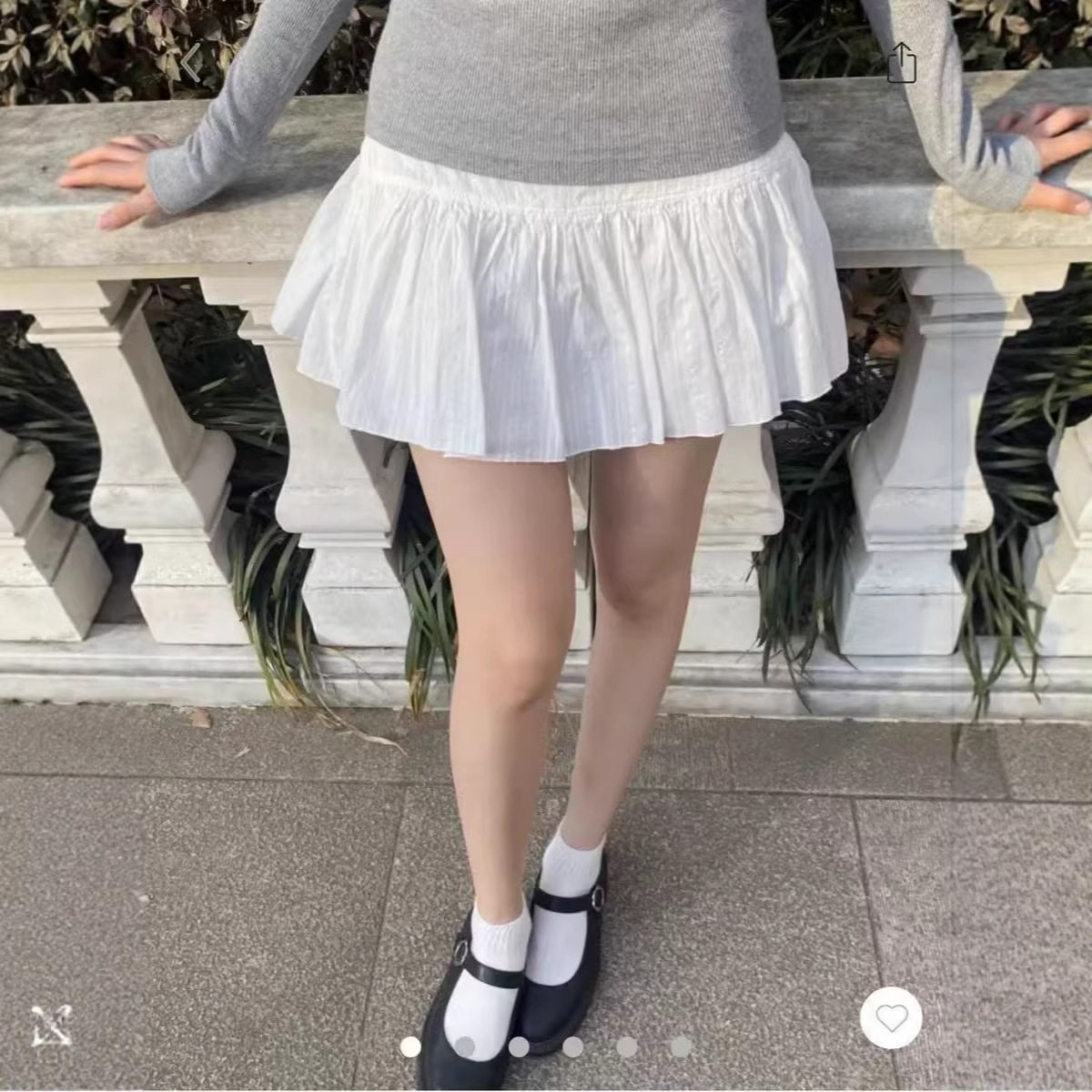 小海鸥学院风白色A字裙