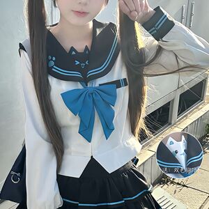 【蓝色喵团团】北璃酱jk制服女学院风收腰水手服套装蛋糕百褶短裙