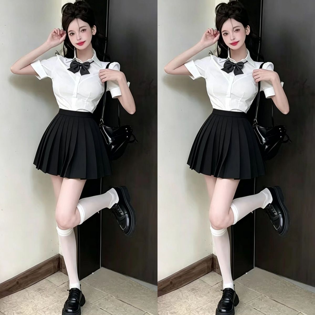 柔式spa按摩足浴柔试技师工作服女新款性感足疗遮肚子jk制服套装