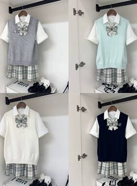 (马甲六件套)北冥家原创正统少女感格裙毛衣套装日系校供jk青春女