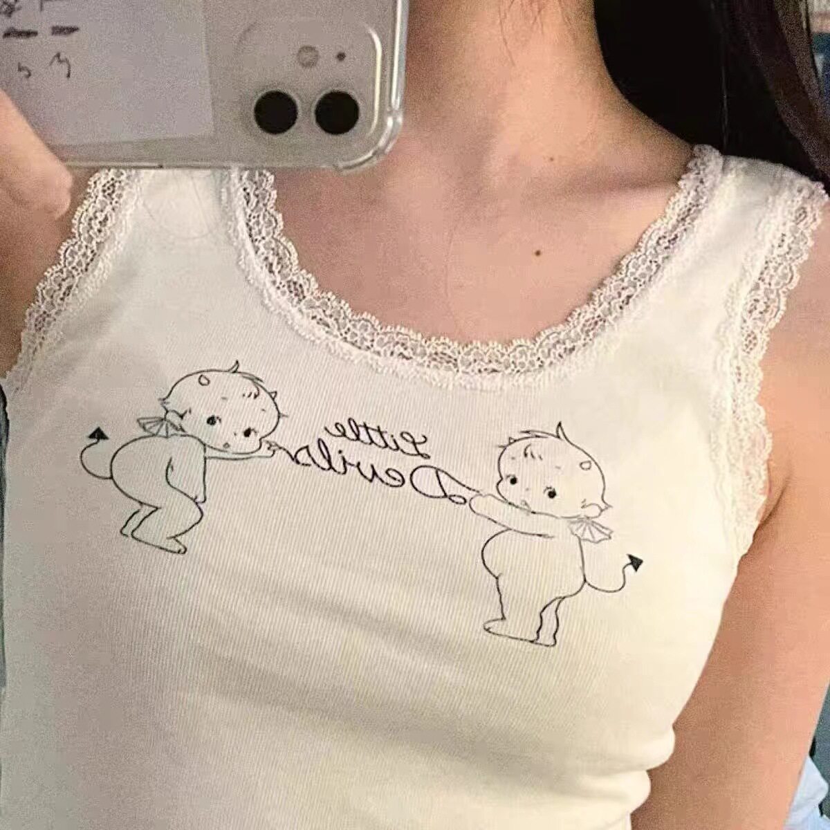 小海鸥美式蕾丝背心12