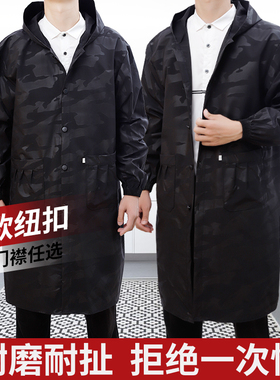 男士时尚工装劳保服中长款罩衣工作服汽修工厂车间外套大褂耐磨