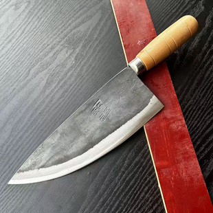 广西仙湖刀具切牛肉刀菜刀老式弹簧钢手工锻打分割刀猪肉刀刮猪皮