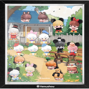 用于POPMART泡泡玛特泡泡萌粒跟我去郊游相框挂墙亚克力展示盒