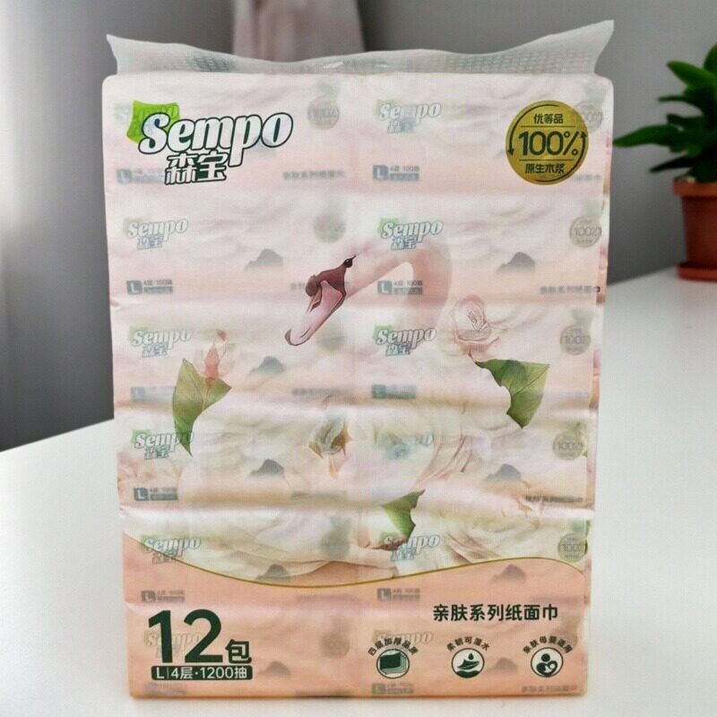 森宝系列抽纸厕纸原生木浆实惠批发家庭用宿舍用整件面巾纸抽取式