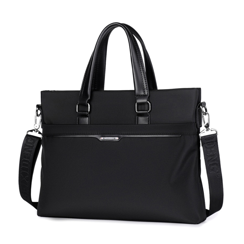 精品男士手提包休闲牛津帆布商务斜挎包大容量简约电脑公文包横款