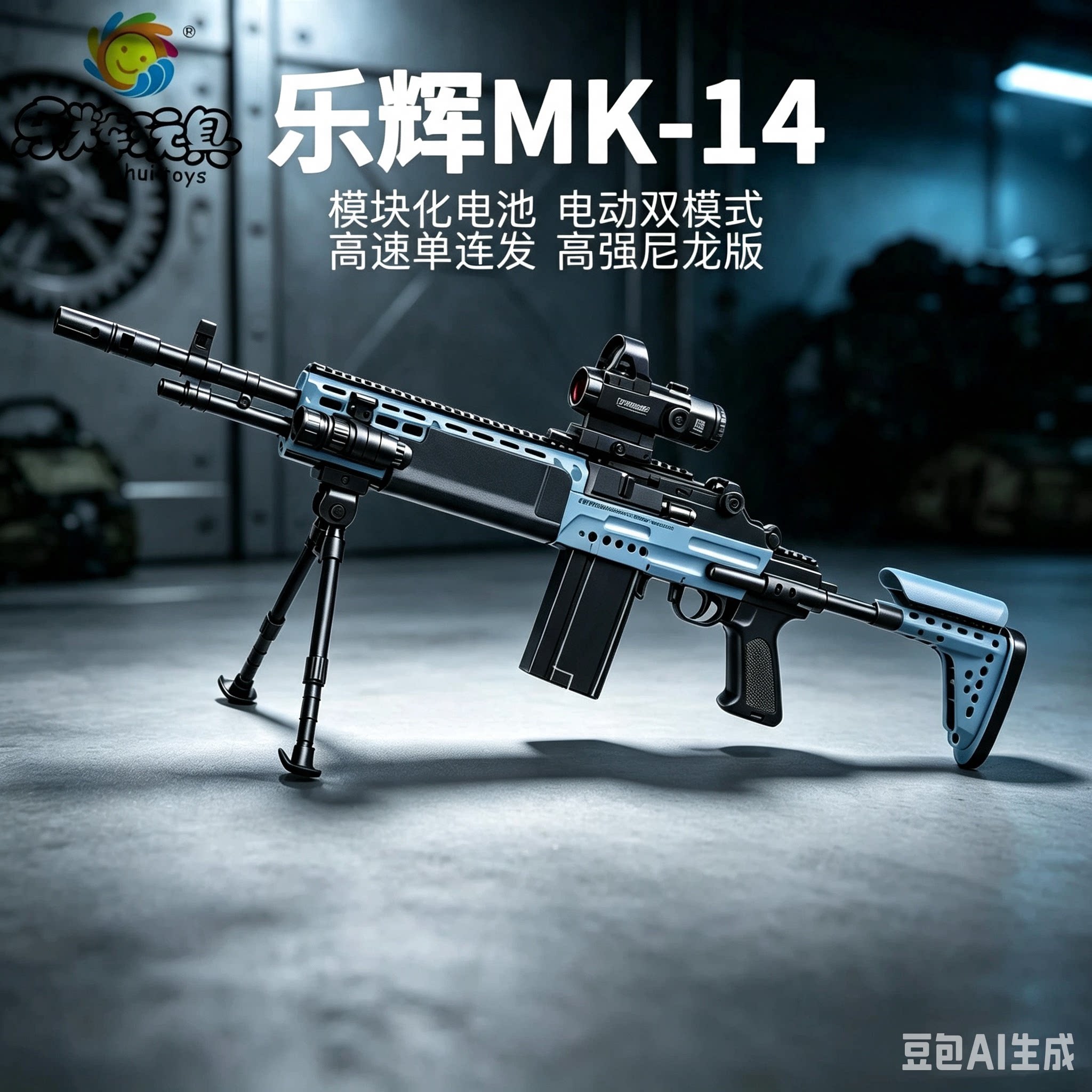 乐辉MK14妹控狙击电动连发儿童玩具枪三角洲行动CS吃鸡男孩发射器