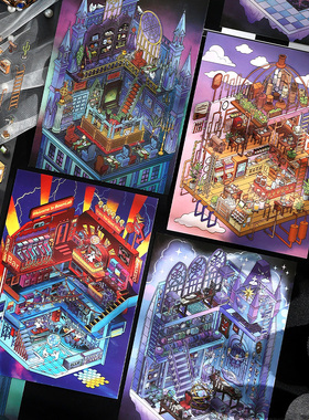 infeel me今日营业中16.0造景贴纸微恐微缩场景手工diy解压贴画