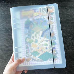 造景贴纸收纳册A5透明磨砂活页夹收纳本相册拍立得明信片卡册收纳