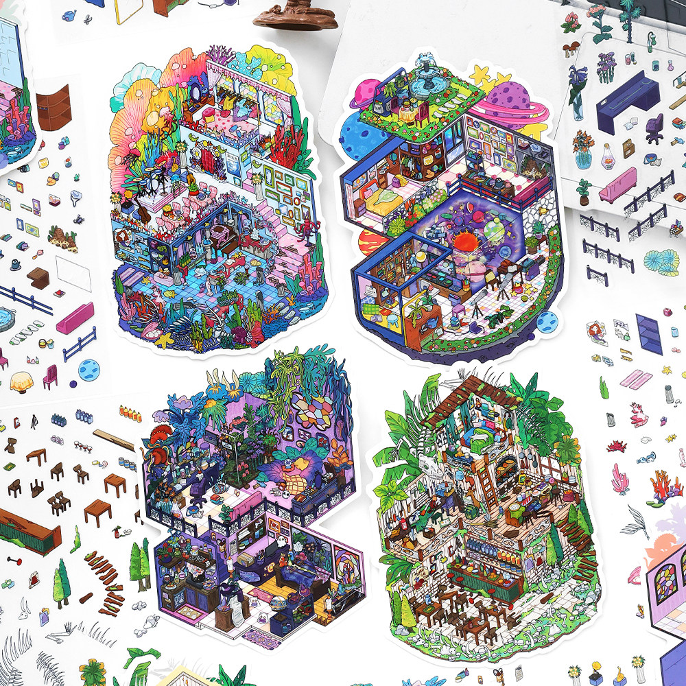 今日营业中第三十五弹造景贴纸微缩小屋手工diy解压趣味玩具贴画,文具电教/文化用品/商务用品,贴纸/立体贴纸,淘宝优惠券,粉丝福利购,淘宝优惠卷