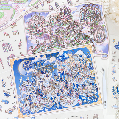 动物园小班空想童话微缩造景贴纸可爱趣味解压手工diy玩具贴画