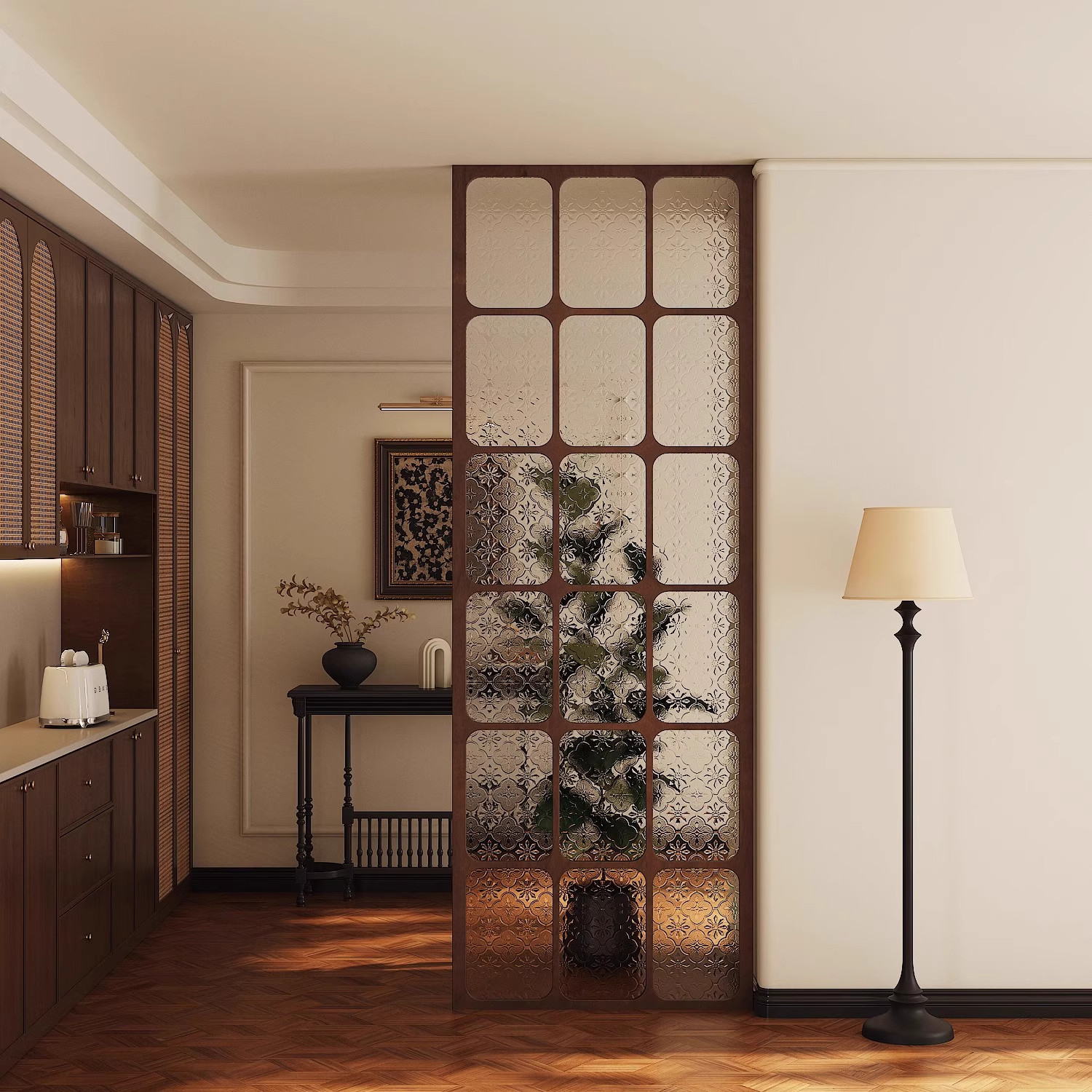 实木海棠玻璃屏风隔断客厅入户遮挡中古风酒店餐厅民宿玄关墙定制,住宅家具,座屏,淘宝优惠券,粉丝福利购,淘宝优惠卷