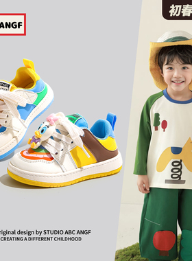 ABC ANGF官方彩虹鞋宝宝鸳鸯鞋2026冬季女宝学步鞋软底男童运动鞋