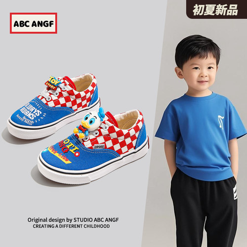 ABCANGF儿童帆布鞋一脚蹬板鞋