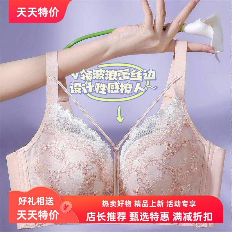 232爆款美背蕾丝文胸女性感小胸聚拢刺绣无钢圈防下垂胸显内衣