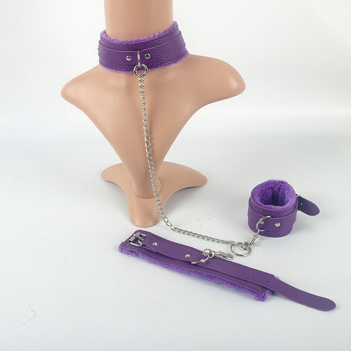 「手铐」毛绒皮革手铐剧本杀游戏道具手链束缚情侣加厚脚铐男女