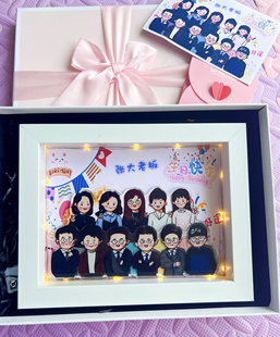 合照手绘头像定制班级集体公司团建聚会多人卡通漫画设计亚克力