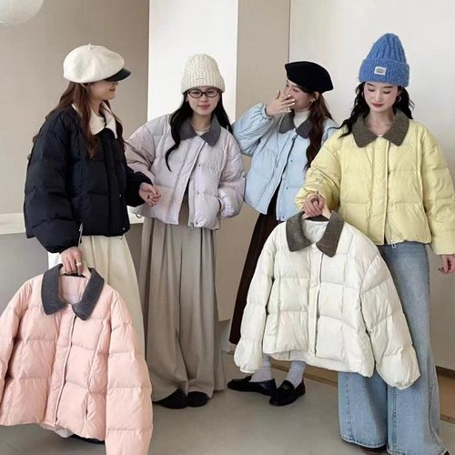 灯芯绒翻领小个子宽松加厚面包服