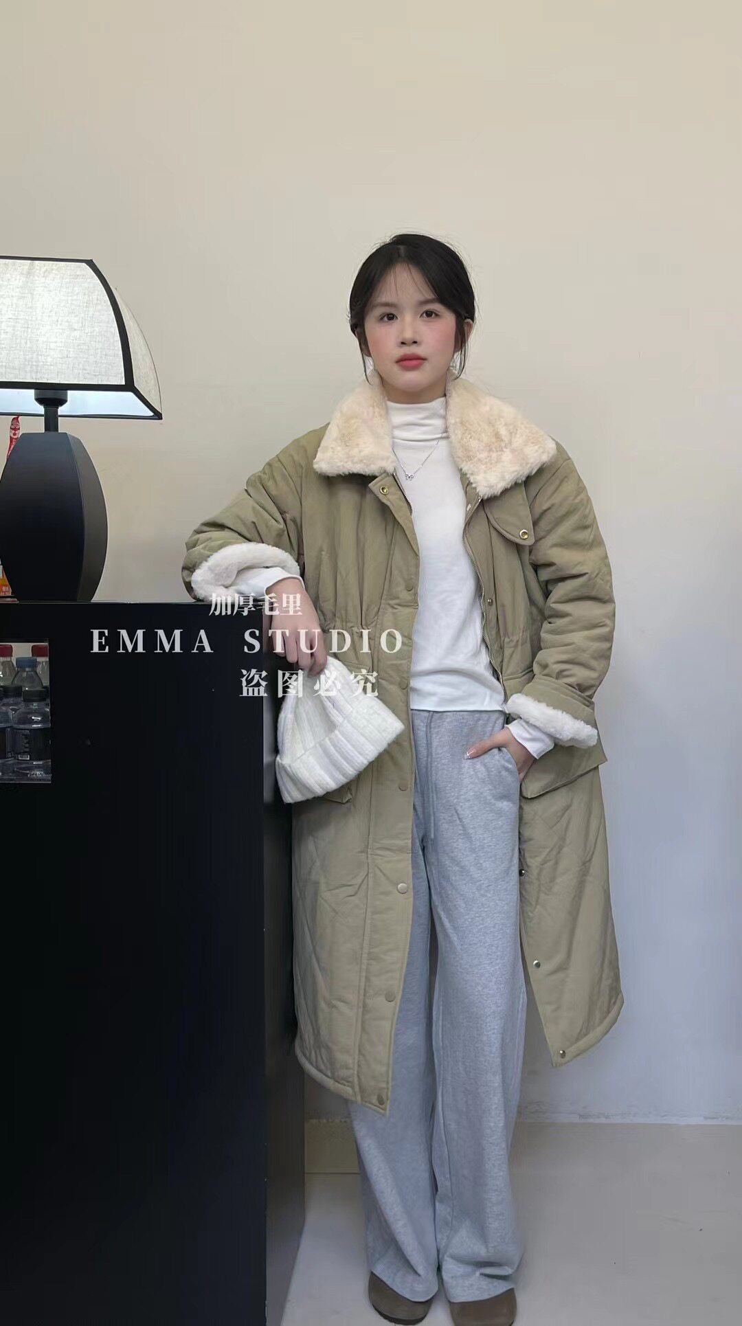 清仓 韩国东大门大口袋派克服女2024冬季新款加绒加厚中长款外套