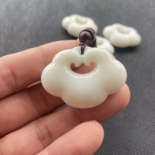 陕西天然正品蓝田玉平安如意锁吊坠挂件兵马俑同款证书