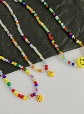 包邮新款学生卡通串珠颈链ins