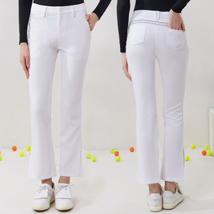 显瘦长裤 子女松紧腰喇叭裤 女裤 golf女装 女 春秋季 弹力球裤 高尔夫裤