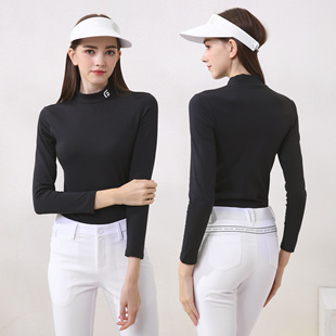 秋冬季高尔夫加绒保暖衣女士长袖弹力打底衫上衣女golf女装服装女