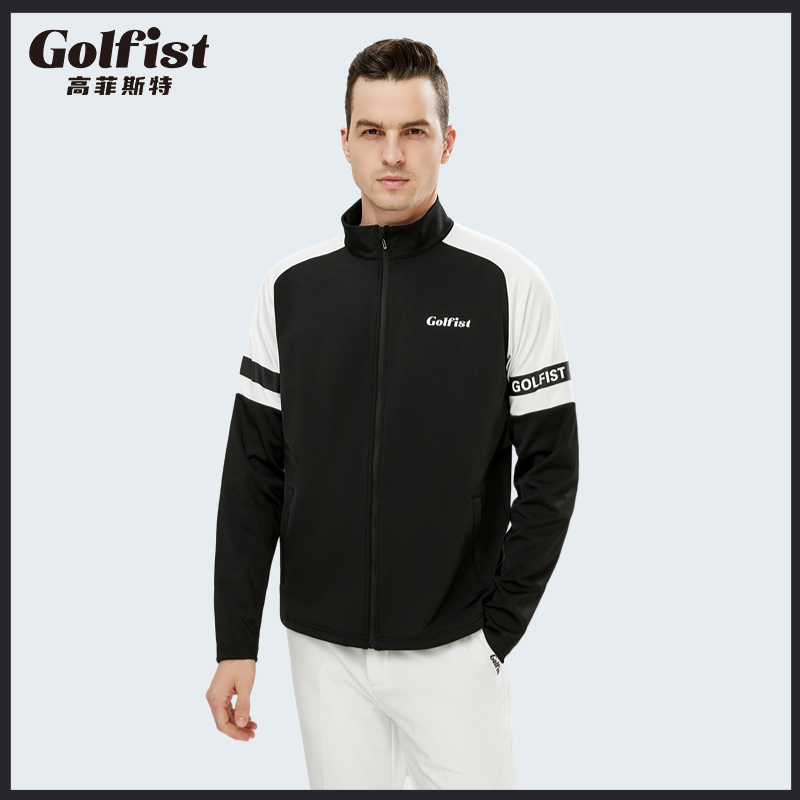 秋冬款高尔夫服装男士外套golf户外运动防风风衣夹克上衣男装白色