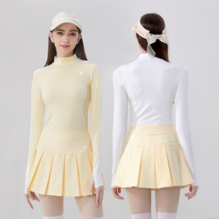 夏季高尔夫长袖裙子套装女薄款弹力golf网球女装服装女运动上衣女
