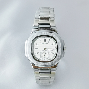 夜光日历手表男鹦鹉螺手雷钢带方形时尚夜光全自动防水复刻石英表