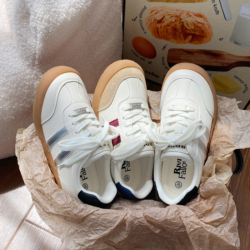 休闲鞋女运动鞋子小众低帮港新款风夏季百搭运动鞋丑萌平底萌板板