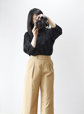 1.7W纽约老牌MCGREG0R纯棉镂空刺绣宽松娃娃领七分袖夏季衬衫