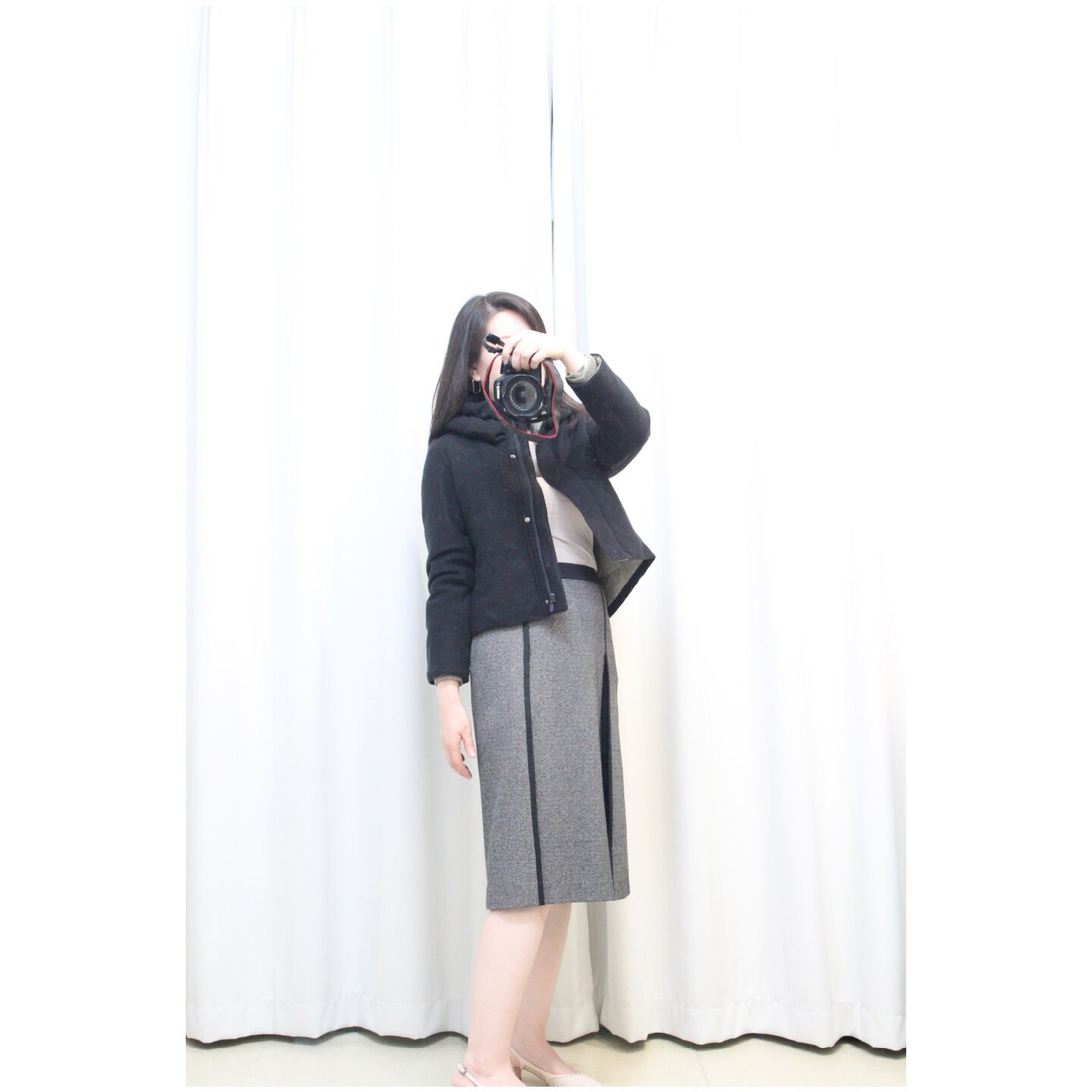 日单小众高端羊毛呢轻羽绒服女