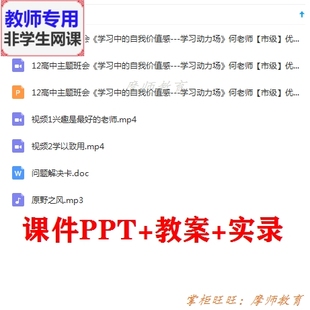 公开课配套课件PPT教案视频 自我价值感 学习中 高中主题班会